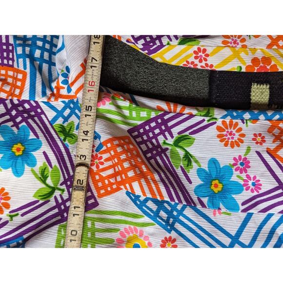 Vintage 1970s Gregg Draddy Psychedelic Dayglow Floral Hawaiian Suit Jacket Sz S - Picture 6 of 7